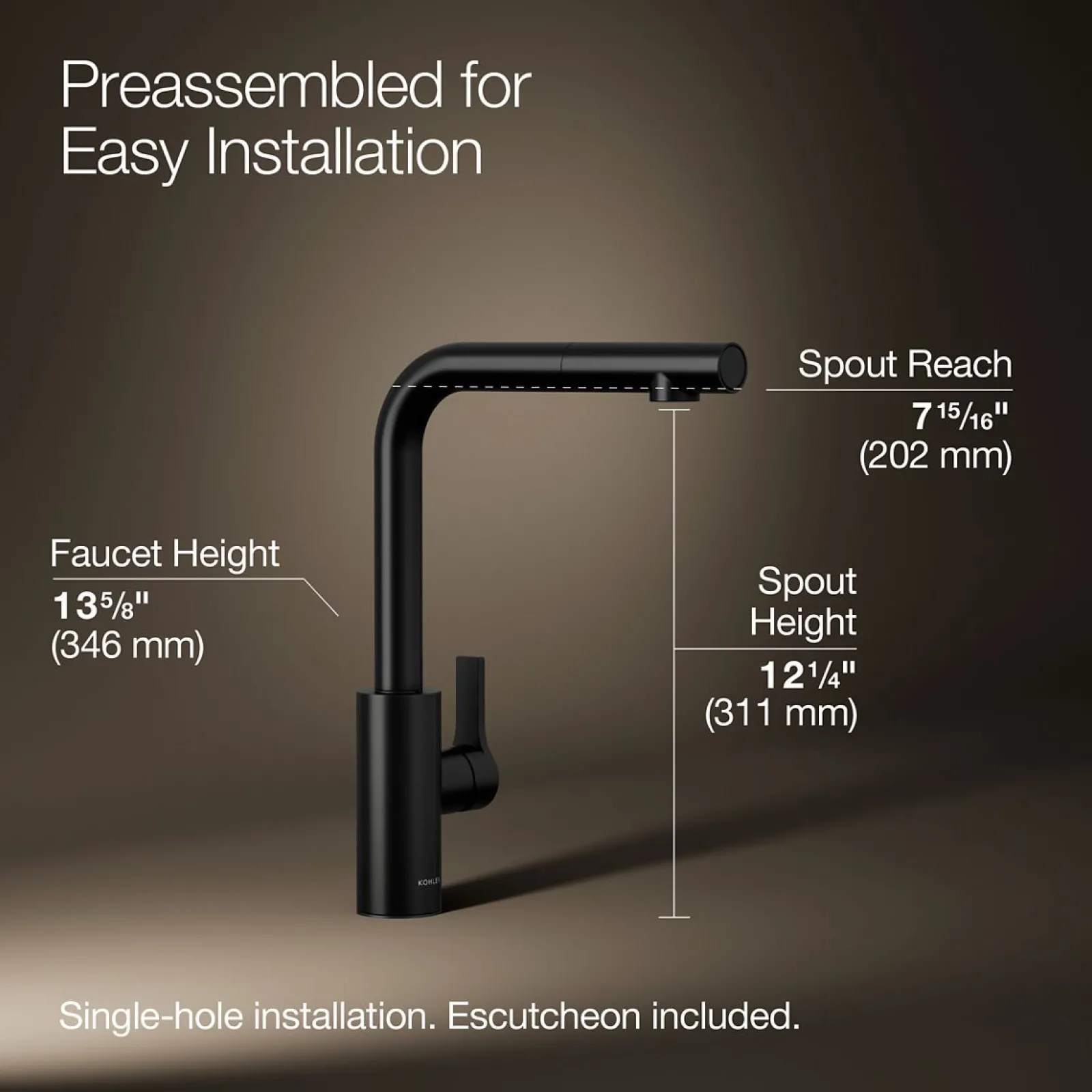 Pull-out kitchen sink faucet with two-function sprayhead^Kohler Outlet