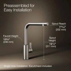 Pull-out kitchen sink faucet with two-function sprayhead^Kohler Outlet