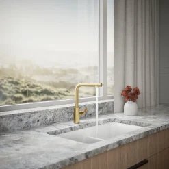 Pull-out kitchen sink faucet with two-function sprayhead^Kohler Outlet