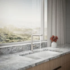 Pull-out kitchen sink faucet with two-function sprayhead^Kohler Outlet