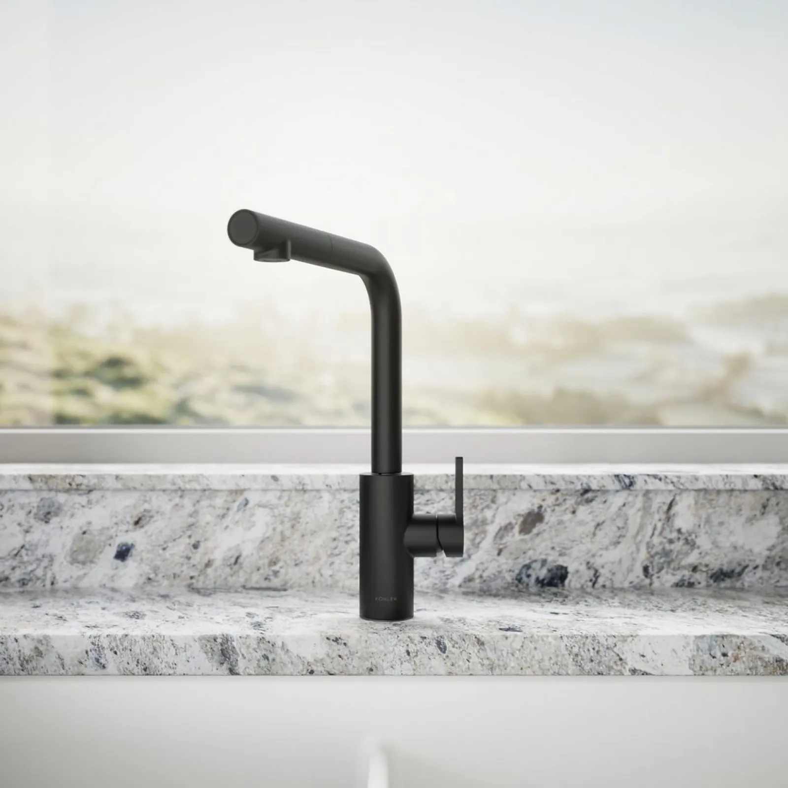 Pull-out kitchen sink faucet with two-function sprayhead^Kohler Outlet