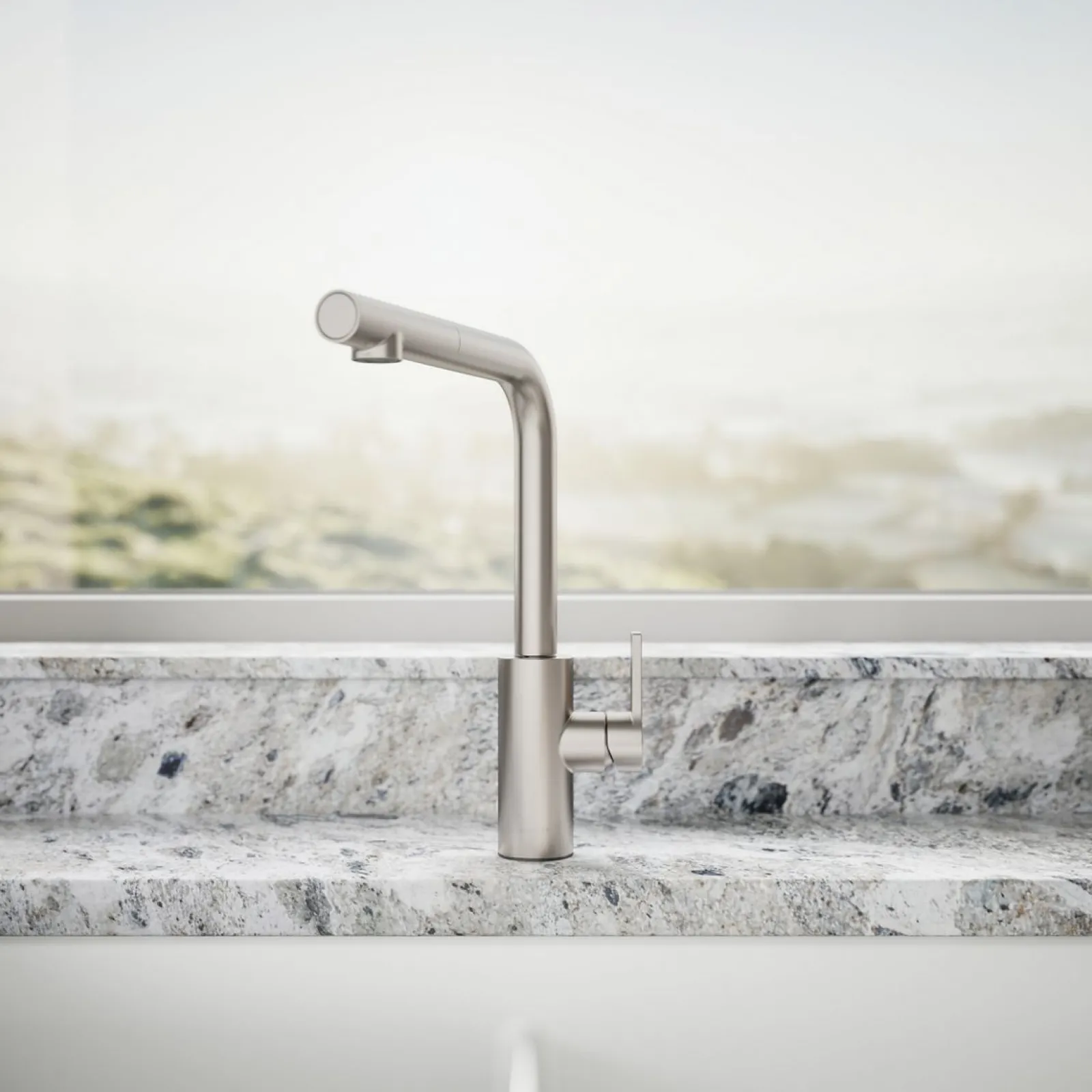 Pull-out kitchen sink faucet with two-function sprayhead^Kohler Outlet