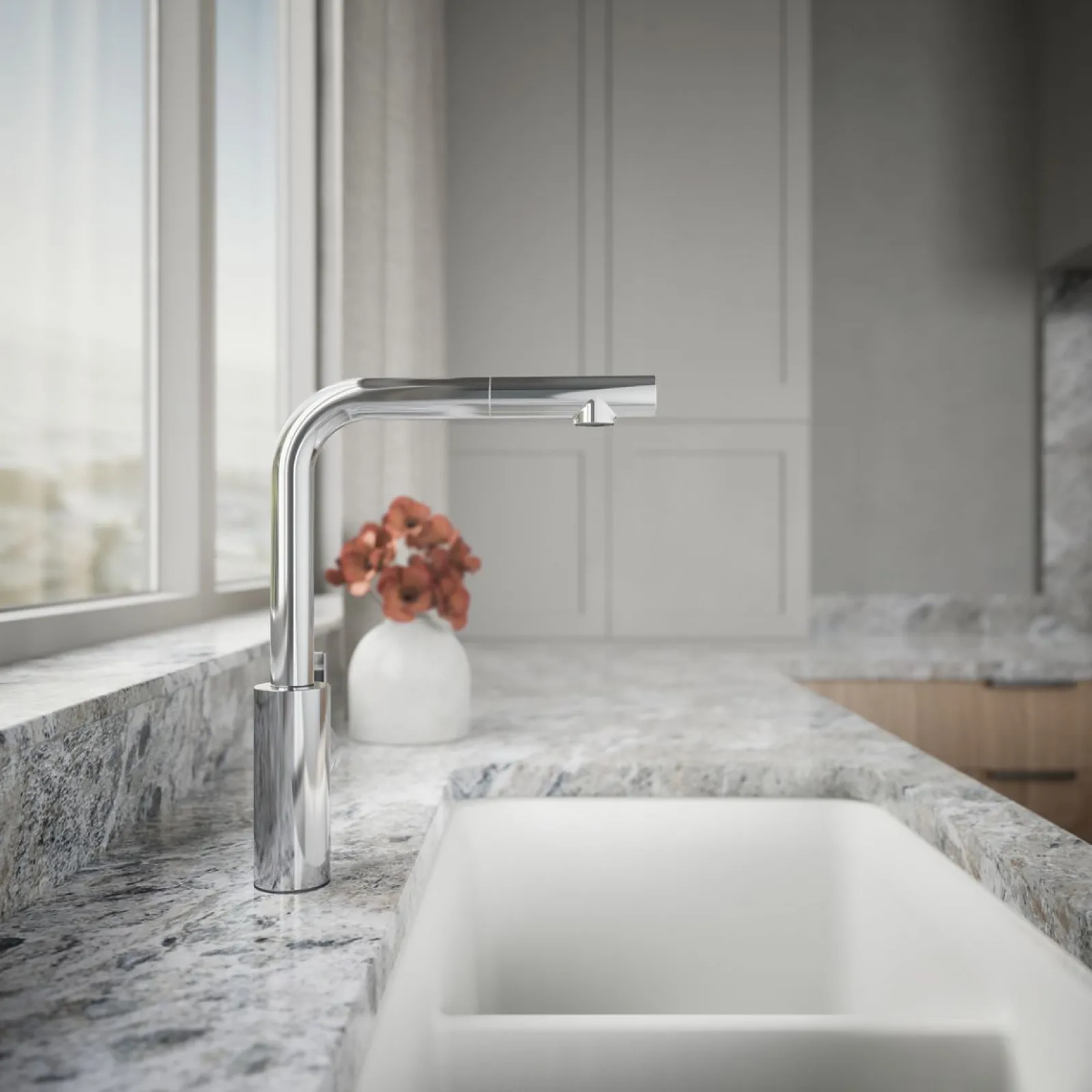 Pull-out kitchen sink faucet with two-function sprayhead^Kohler Outlet