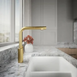 Pull-out kitchen sink faucet with two-function sprayhead^Kohler Outlet