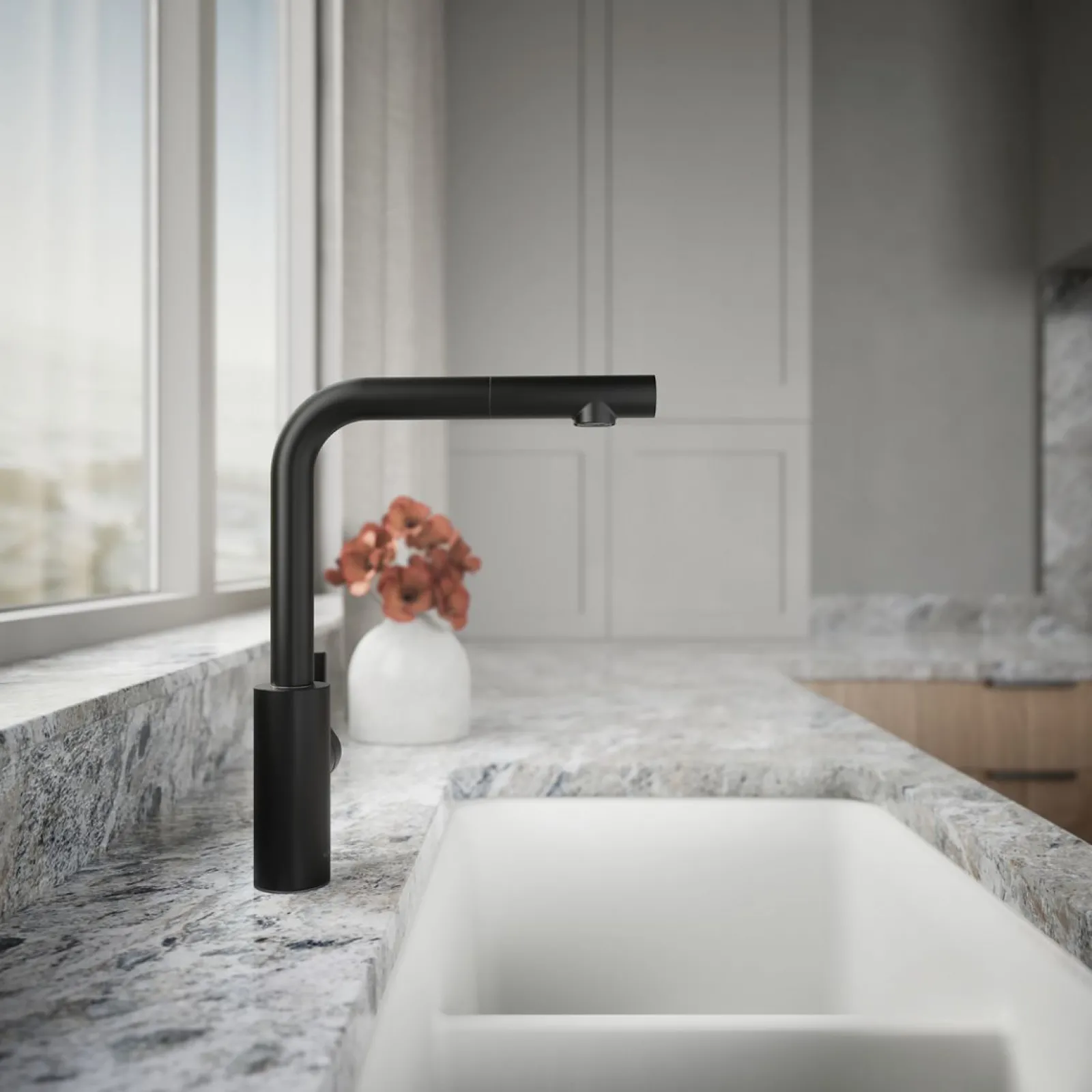 Pull-out kitchen sink faucet with two-function sprayhead^Kohler Outlet