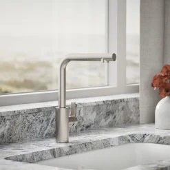 Pull-out kitchen sink faucet with two-function sprayhead^Kohler Outlet