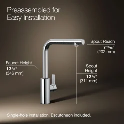 Pull-out kitchen sink faucet with two-function sprayhead^Kohler Outlet