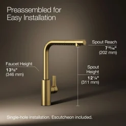 Pull-out kitchen sink faucet with two-function sprayhead^Kohler Outlet