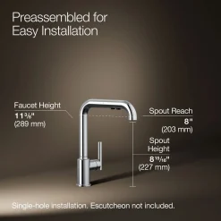 Pull-out kitchen sink faucet with three-function sprayhead^Kohler Discount