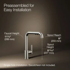 Pull-out kitchen sink faucet with three-function sprayhead^Kohler Discount
