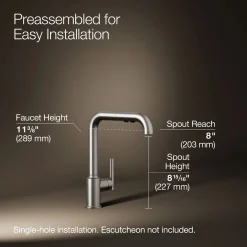Pull-out kitchen sink faucet with three-function sprayhead^Kohler Discount