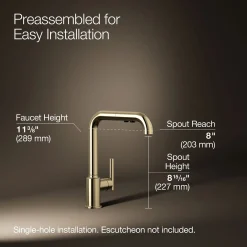 Pull-out kitchen sink faucet with three-function sprayhead^Kohler Discount