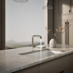 Pull-out kitchen sink faucet with three-function sprayhead^Kohler Discount