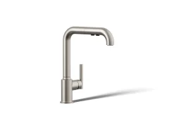 Pull-out kitchen sink faucet with three-function sprayhead^Kohler Discount