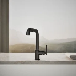 Pull-out kitchen sink faucet with three-function sprayhead^Kohler Discount