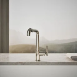 Pull-out kitchen sink faucet with three-function sprayhead^Kohler Discount