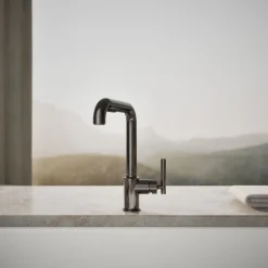 Pull-out kitchen sink faucet with three-function sprayhead^Kohler Discount