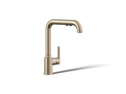 Pull-out kitchen sink faucet with three-function sprayhead^Kohler Discount