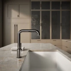 Pull-out kitchen sink faucet with three-function sprayhead^Kohler Discount