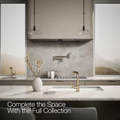 Pull-out kitchen sink faucet with three-function sprayhead^Kohler Discount