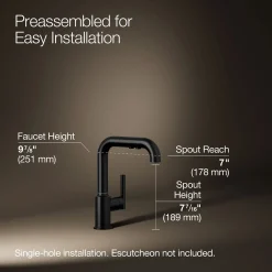 Pull-out kitchen sink faucet with three-function sprayhead^Kohler Discount
