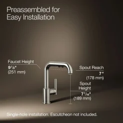 Pull-out kitchen sink faucet with three-function sprayhead^Kohler Discount