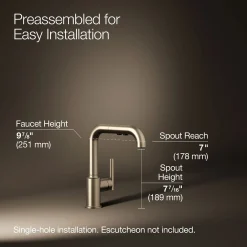 Pull-out kitchen sink faucet with three-function sprayhead^Kohler Discount