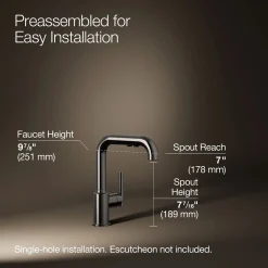 Pull-out kitchen sink faucet with three-function sprayhead^Kohler Discount