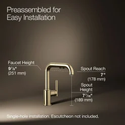 Pull-out kitchen sink faucet with three-function sprayhead^Kohler Discount