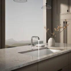 Pull-out kitchen sink faucet with three-function sprayhead^Kohler Discount