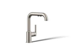 Pull-out kitchen sink faucet with three-function sprayhead^Kohler Discount