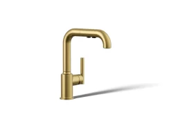 Pull-out kitchen sink faucet with three-function sprayhead^Kohler Discount