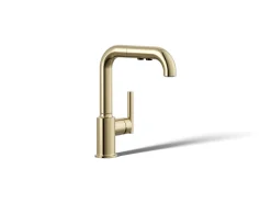 Pull-out kitchen sink faucet with three-function sprayhead^Kohler Discount