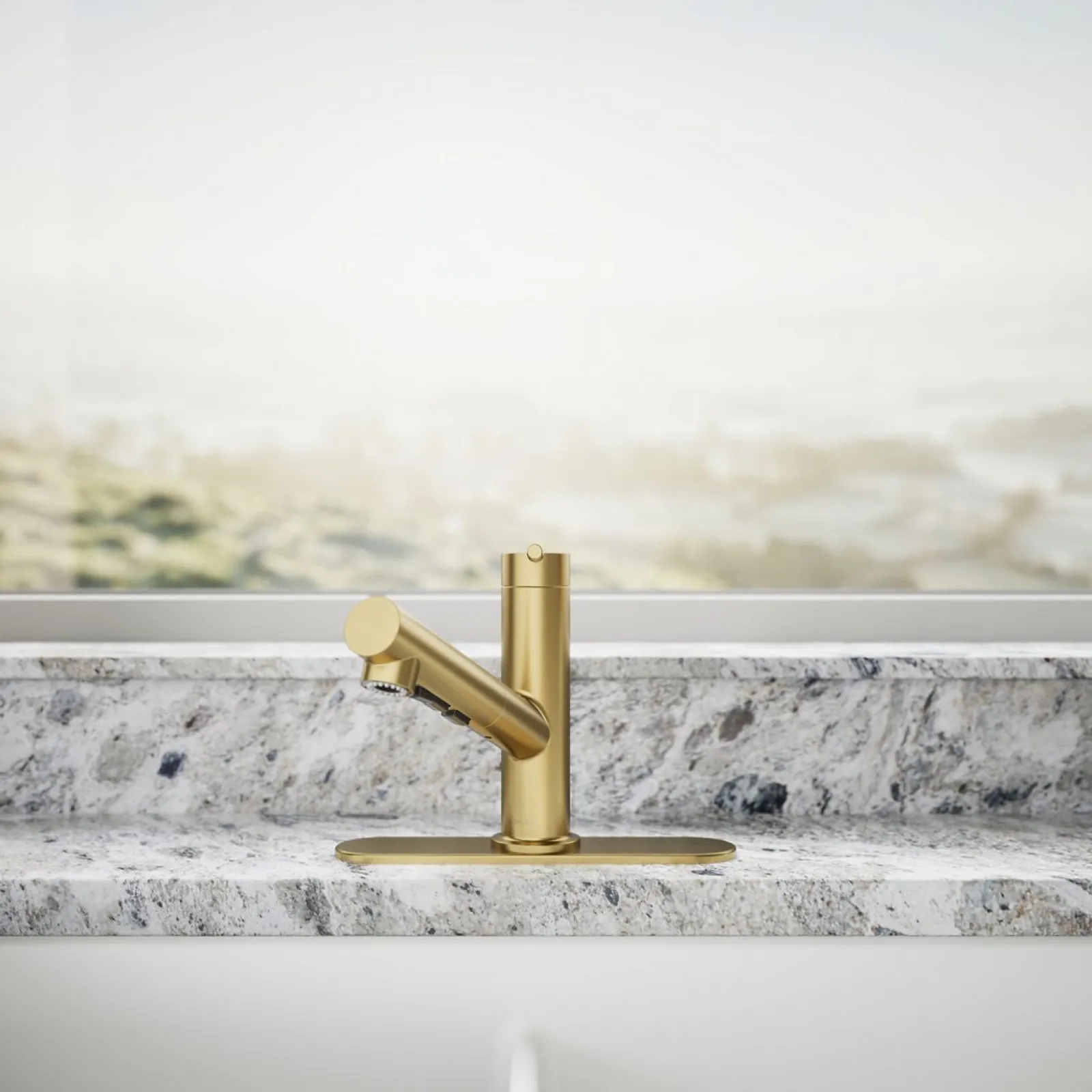 Pull-out kitchen sink faucet with three-function sprayhead^Kohler Sale