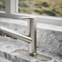 Pull-out kitchen sink faucet with three-function sprayhead^Kohler Sale