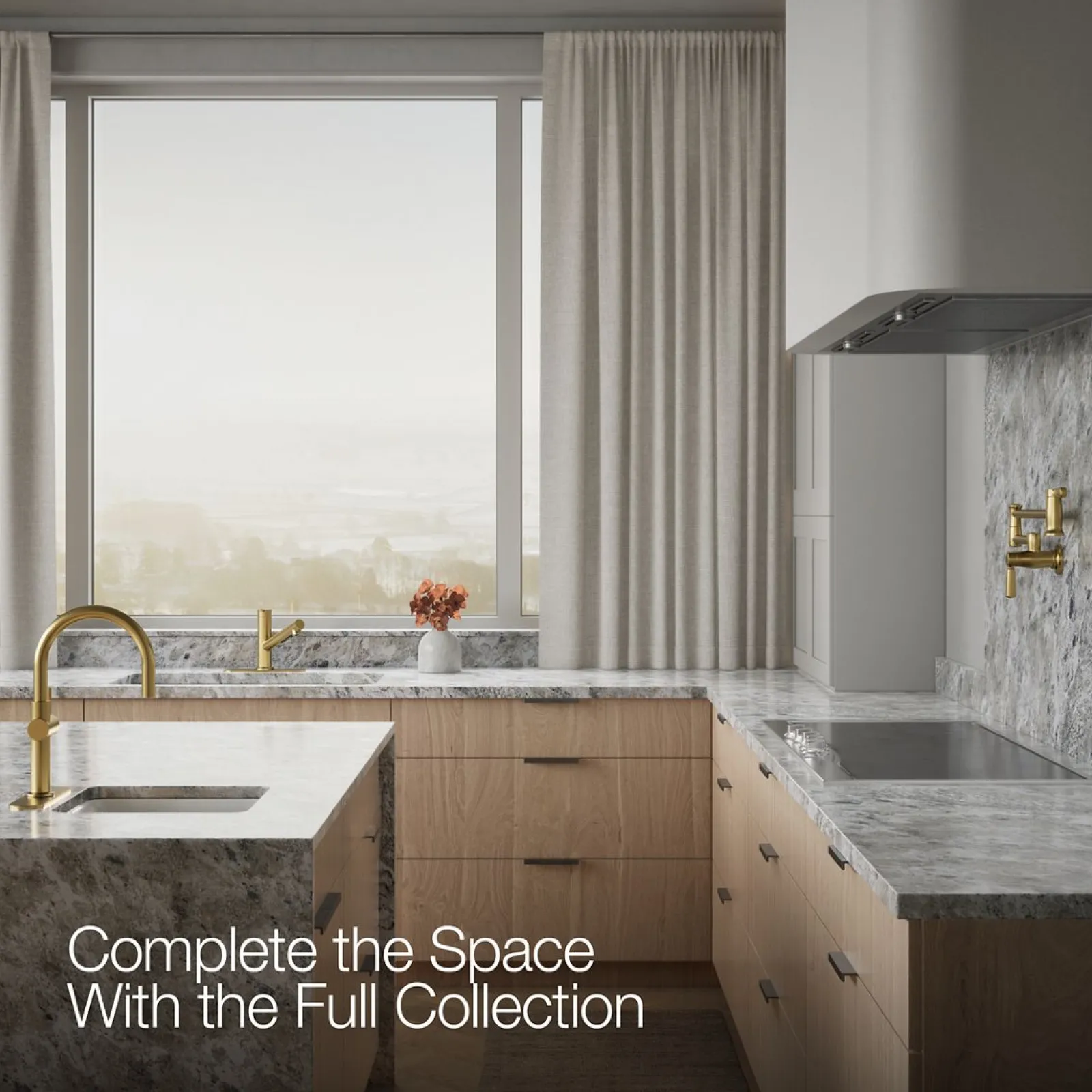 Pull-out kitchen sink faucet with three-function sprayhead^Kohler Sale