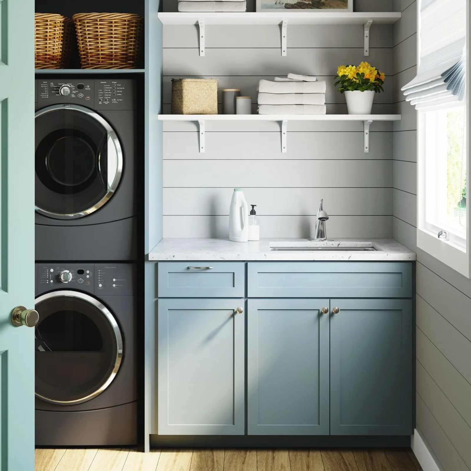 Pull-out laundry and utility sink faucet with two-function sprayhead^Kohler Hot