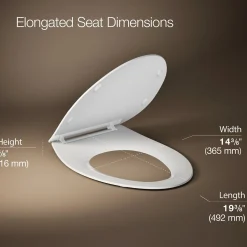 Quiet-Close™ elongated toilet seat^Kohler