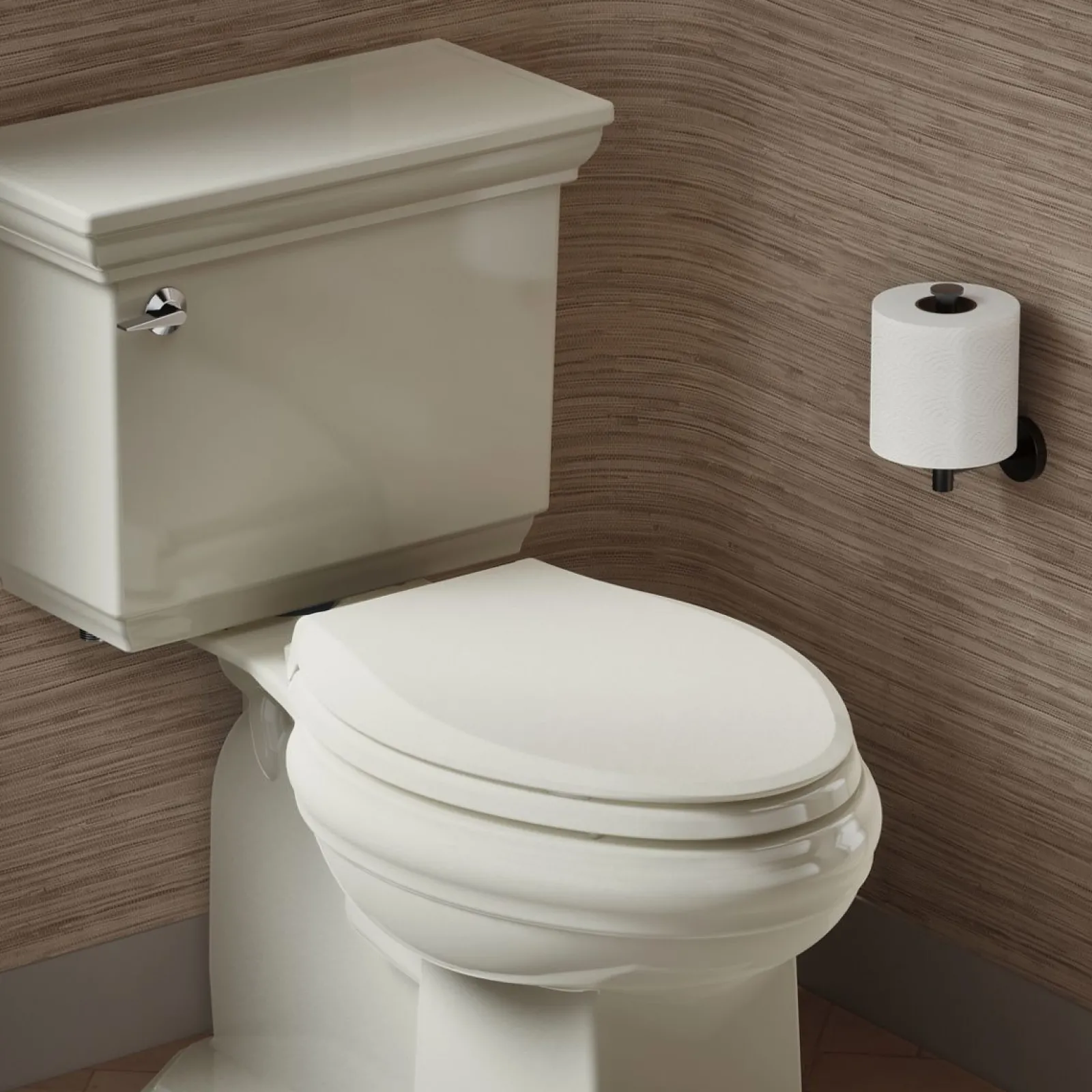 ReadyLatch® Quiet-Close™ elongated toilet seat^Kohler