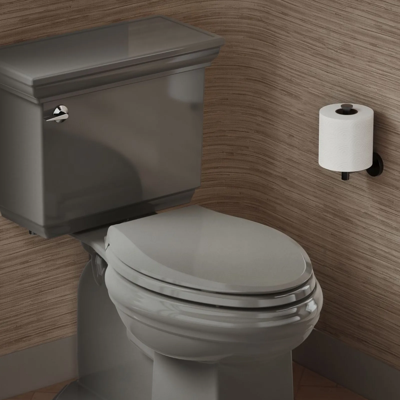 ReadyLatch® Quiet-Close™ elongated toilet seat^Kohler