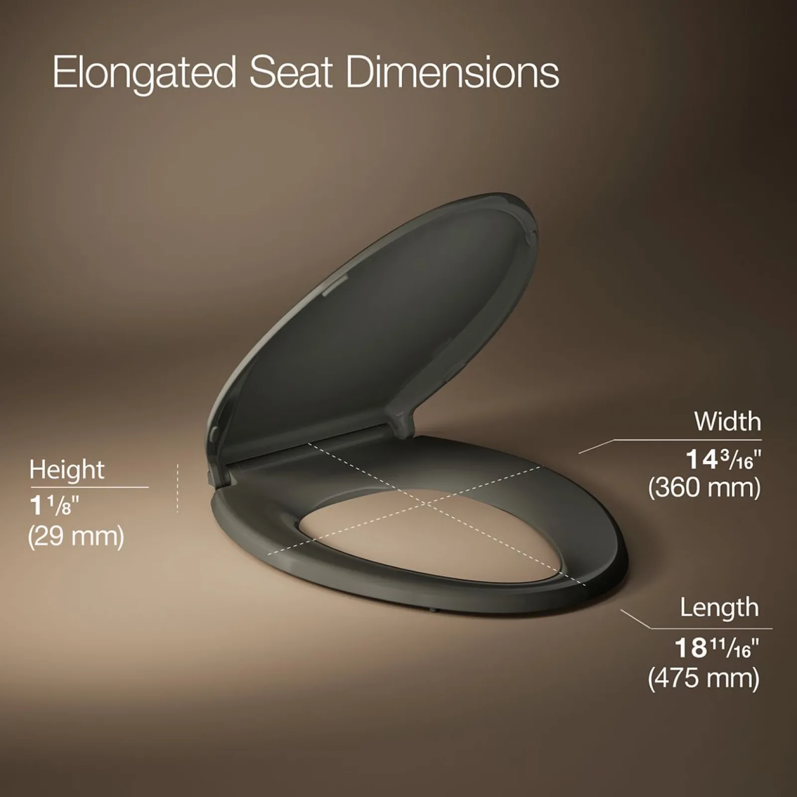 ReadyLatch® Quiet-Close™ elongated toilet seat^Kohler