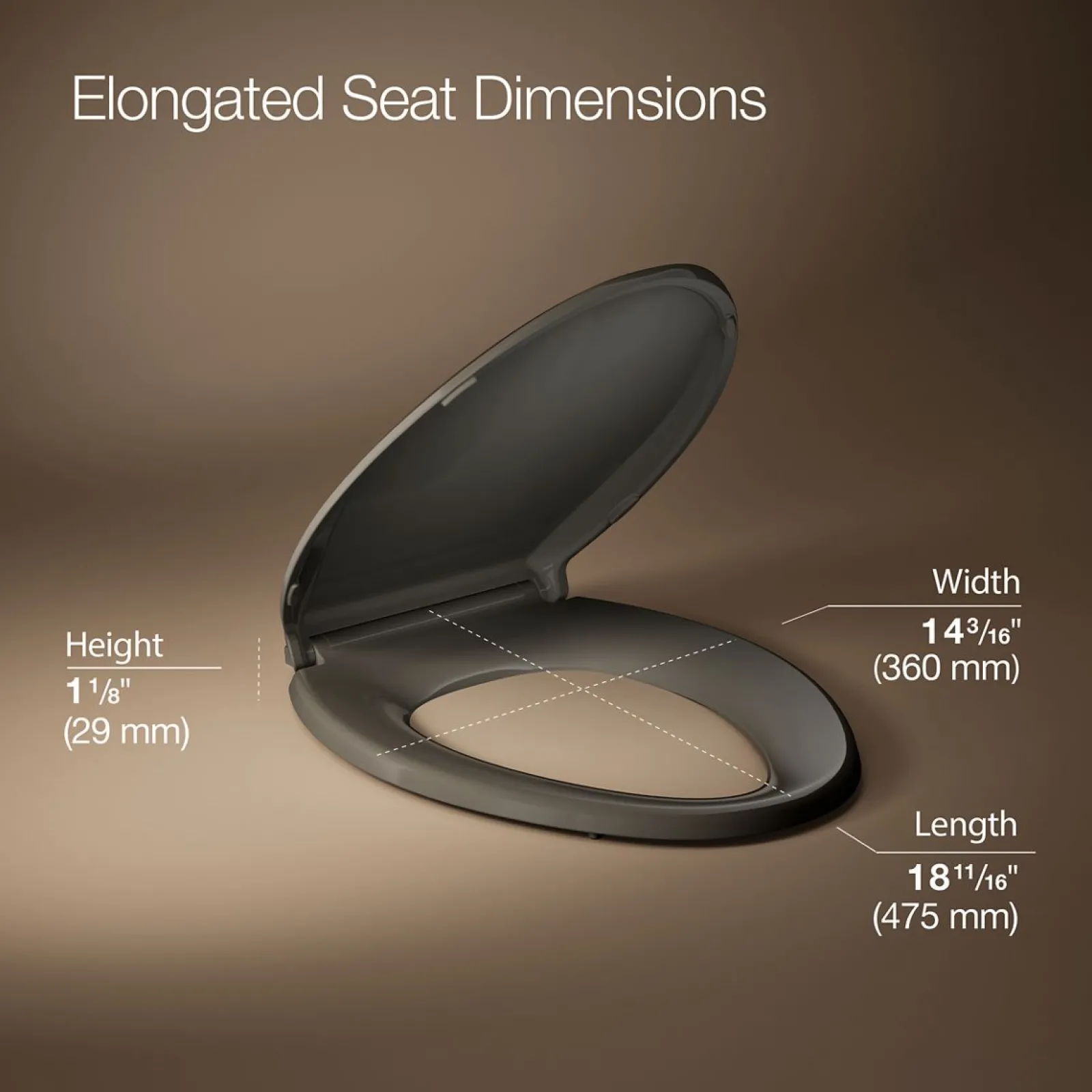 ReadyLatch® Quiet-Close™ elongated toilet seat^Kohler