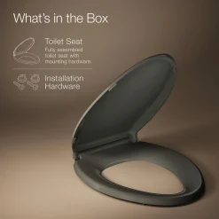 ReadyLatch® Quiet-Close™ elongated toilet seat^Kohler