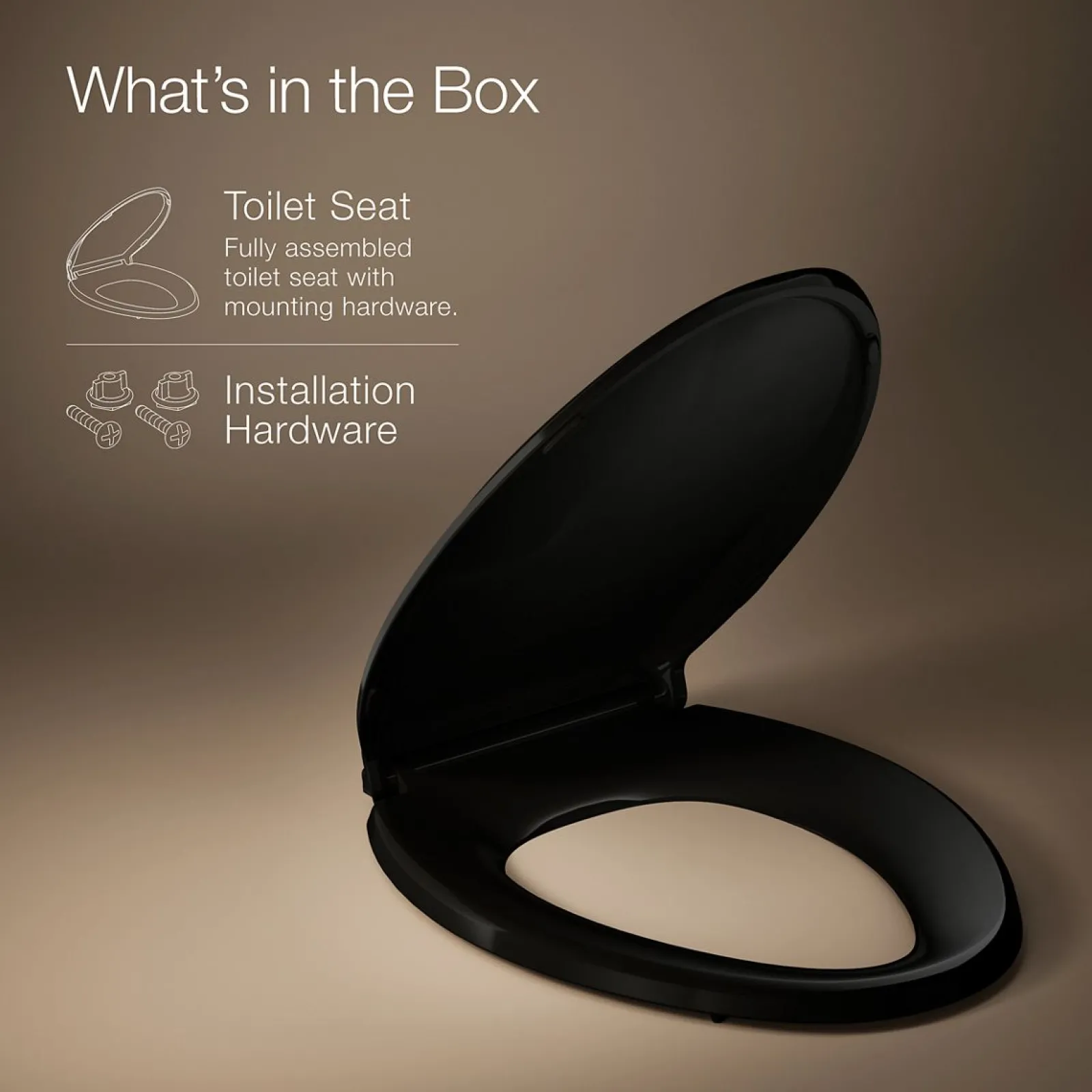 ReadyLatch® Quiet-Close™ elongated toilet seat^Kohler