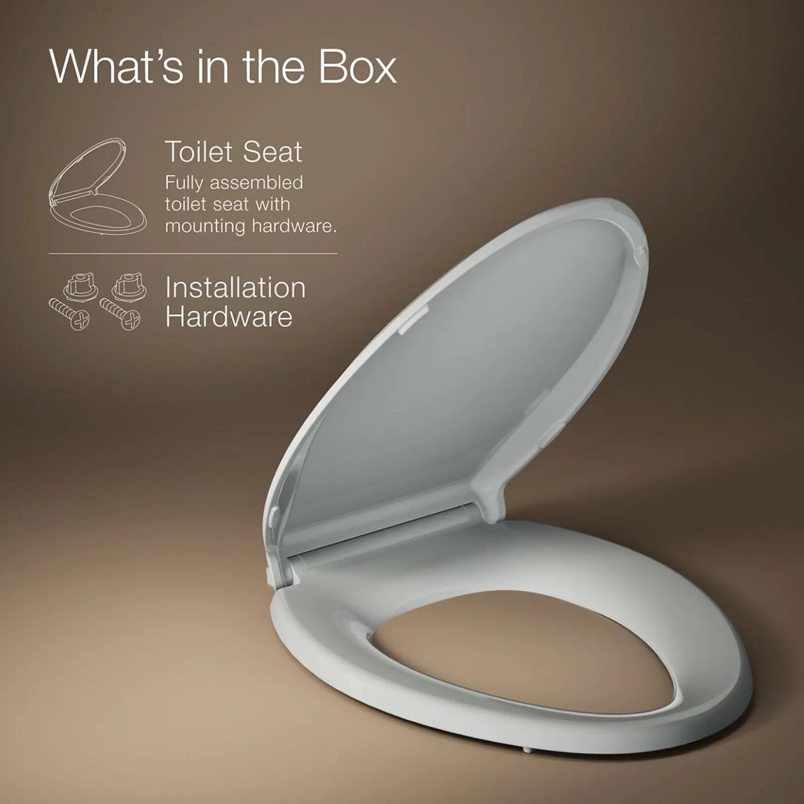 ReadyLatch® Quiet-Close™ elongated toilet seat^Kohler