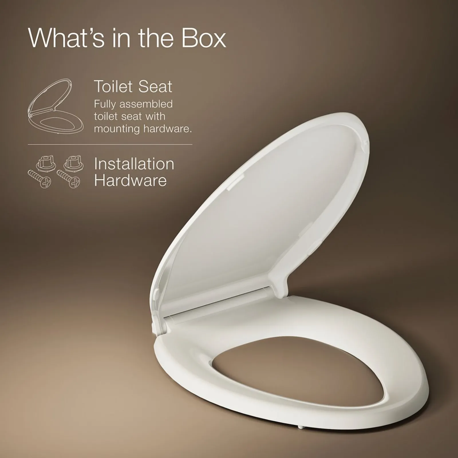 ReadyLatch® Quiet-Close™ elongated toilet seat^Kohler