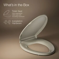ReadyLatch® Quiet-Close™ elongated toilet seat^Kohler