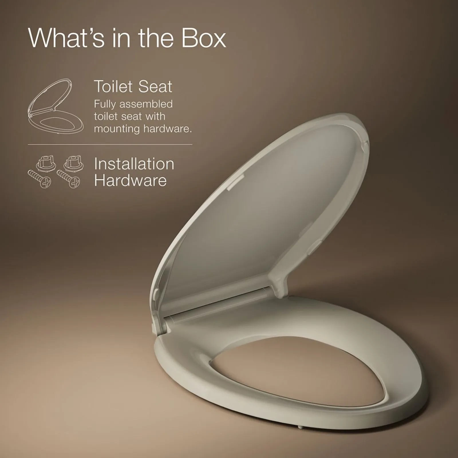 ReadyLatch® Quiet-Close™ elongated toilet seat^Kohler
