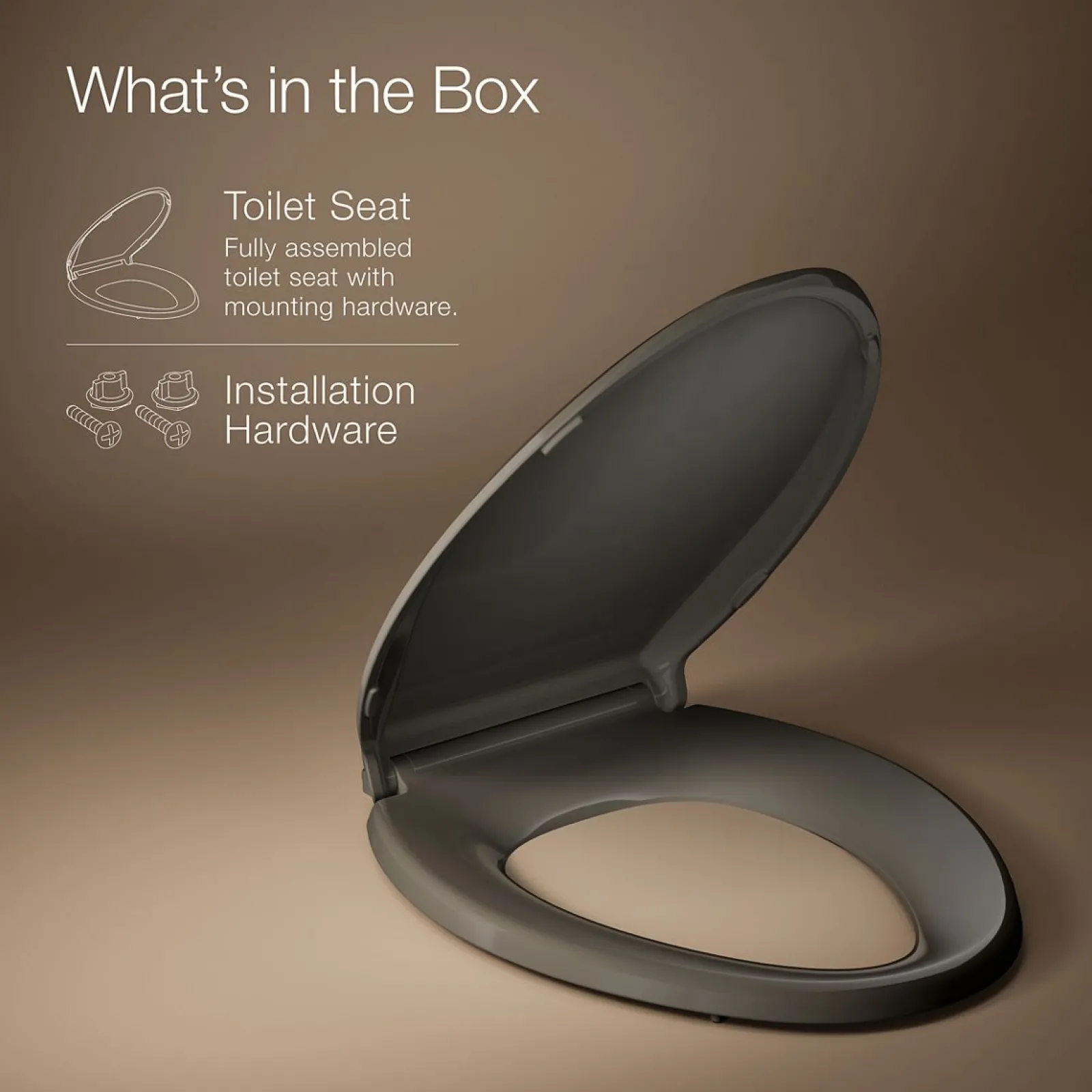 ReadyLatch® Quiet-Close™ elongated toilet seat^Kohler