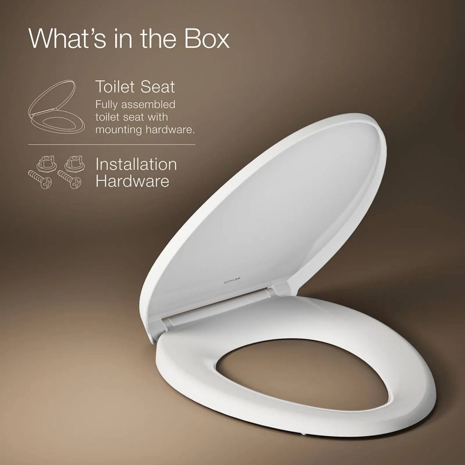 ReadyLatch® Quiet-Close™ elongated toilet seat^Kohler Best